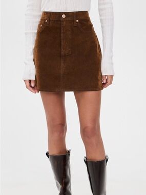 Classic Brown Corduroy Mini Skirt